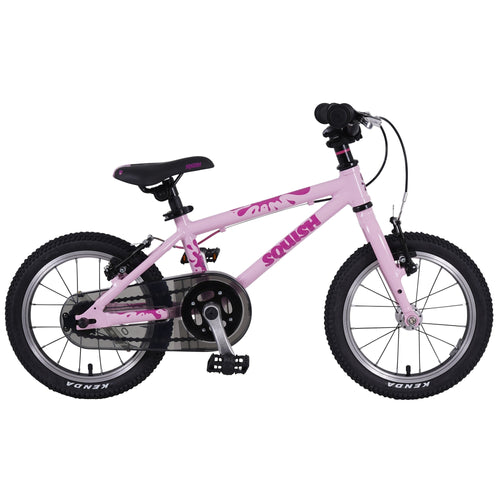 Lightweight Squish 14 kids bike in Pink side profile