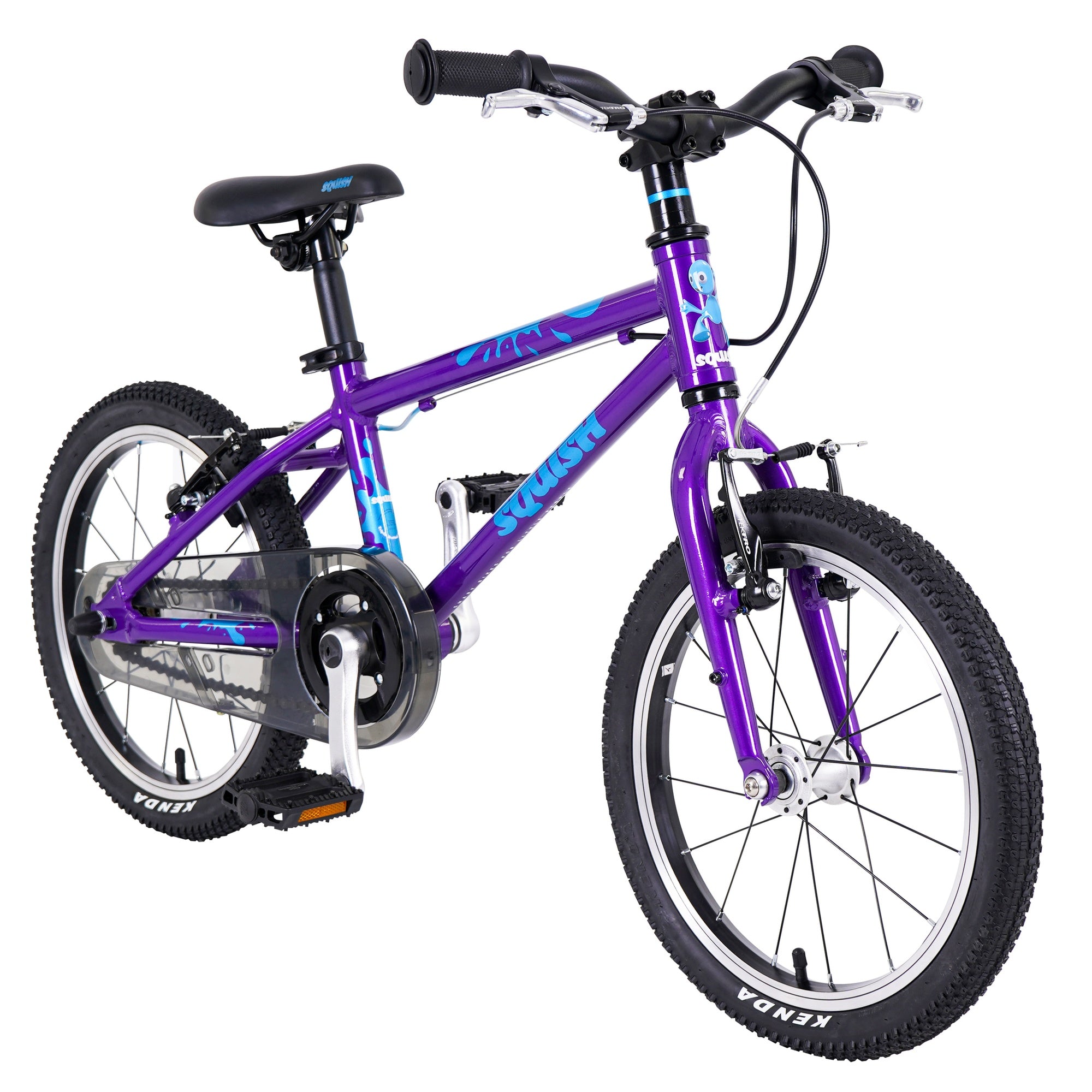Lightweight Squish 16 kids bike in Purple angled view