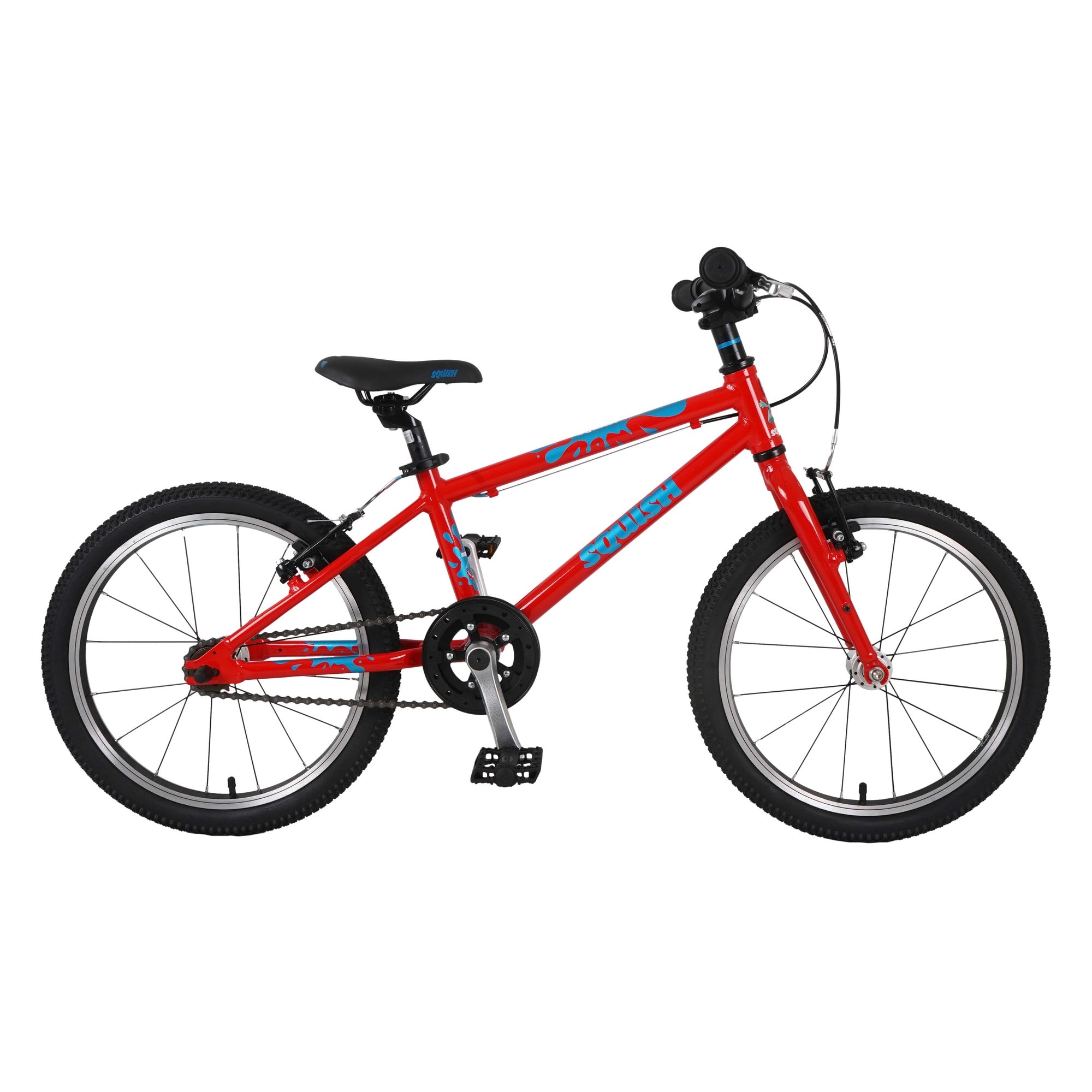 Lightweight Squish 18 kids bike in Red side profile