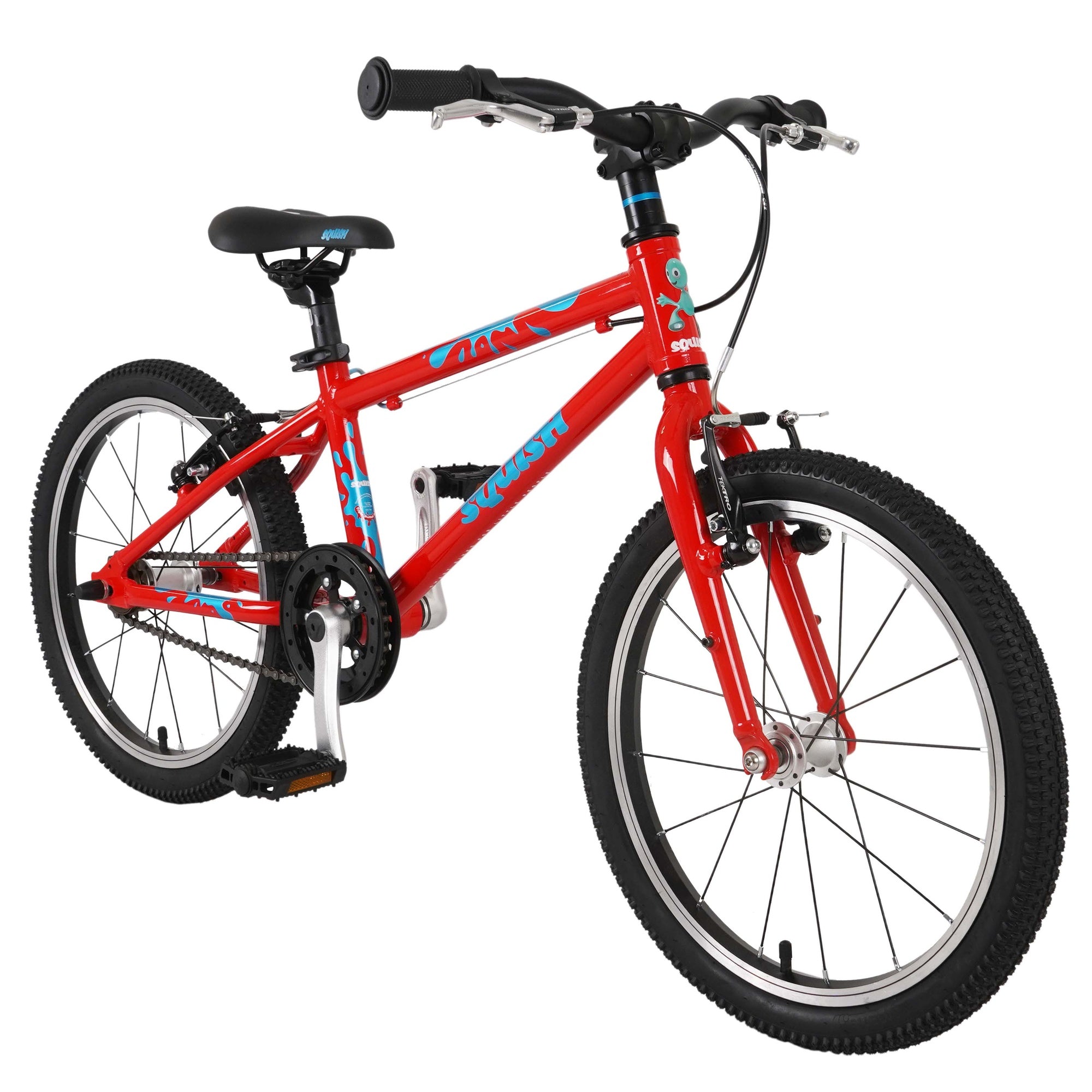 Lightweight Squish 18 kids bike in Red angled view