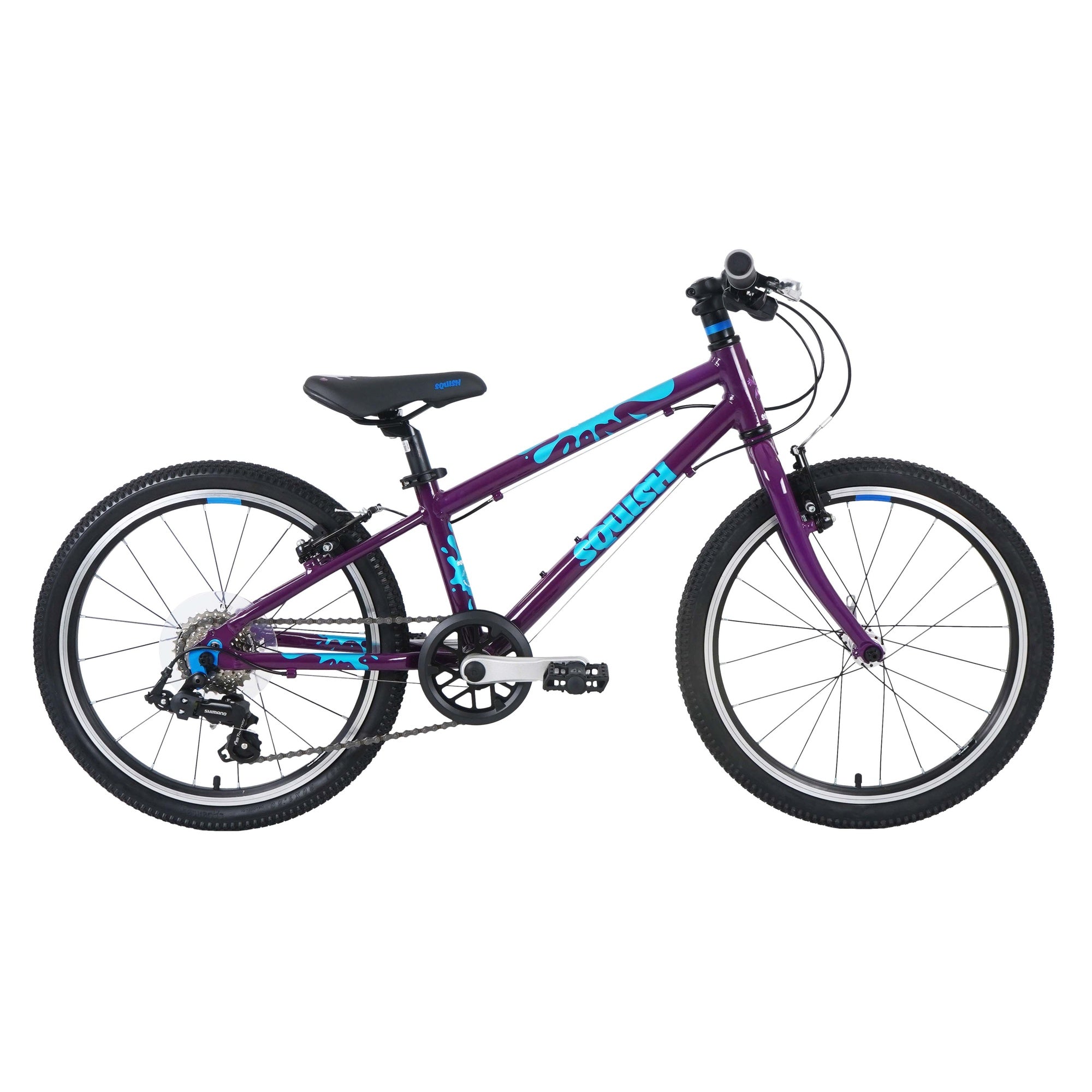 Lightweight Squish 20 kids bike in Purple side profile