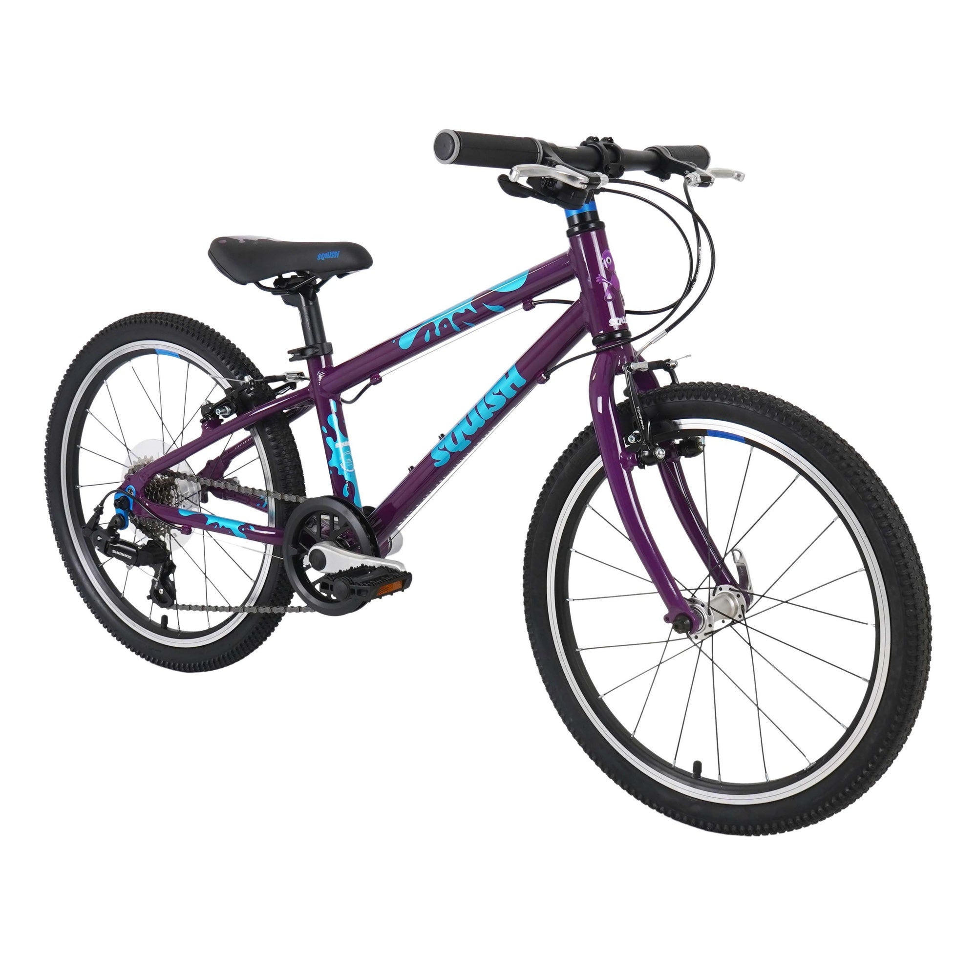 Lightweight Squish 20 kids bike in Purple angled view