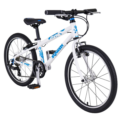 Lightweight Squish 20 kids bike in White angled view