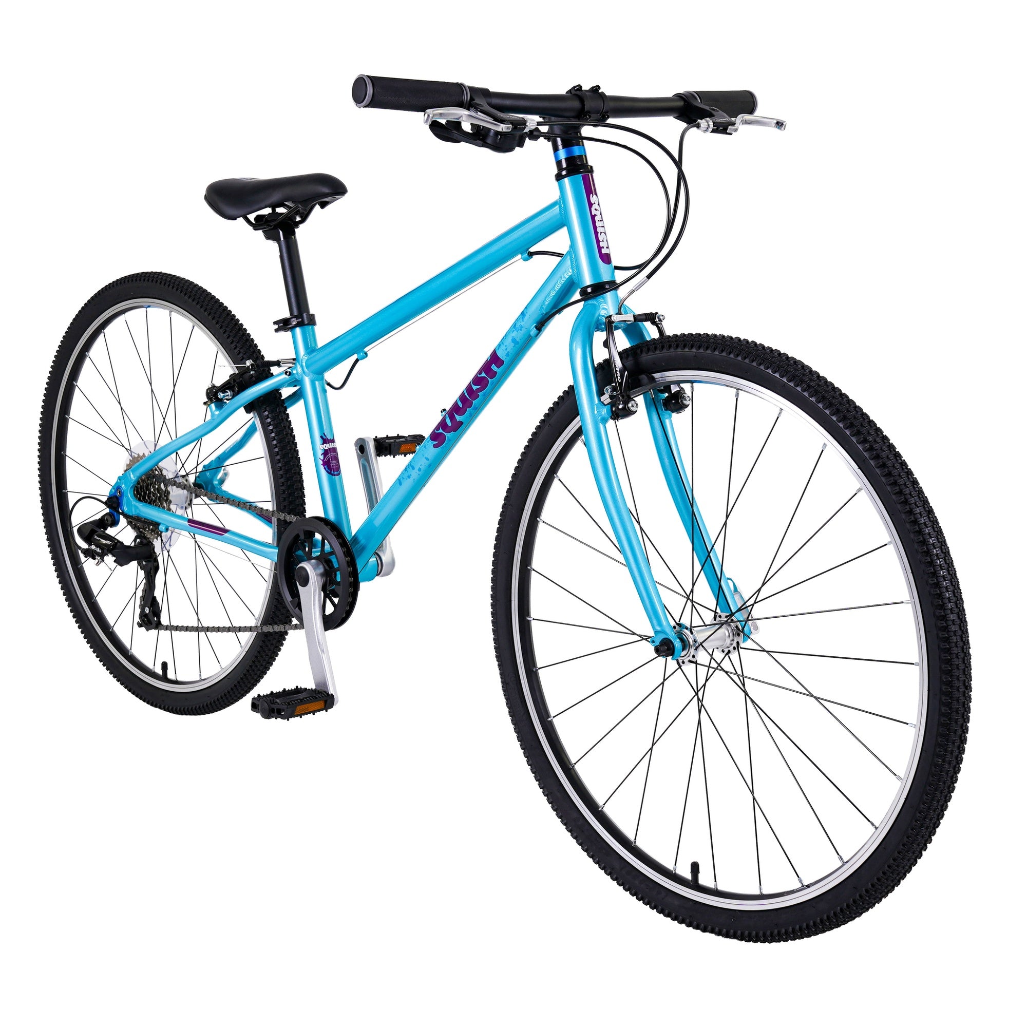 Lightweight Squish 26 kids bike in Aqua angled view