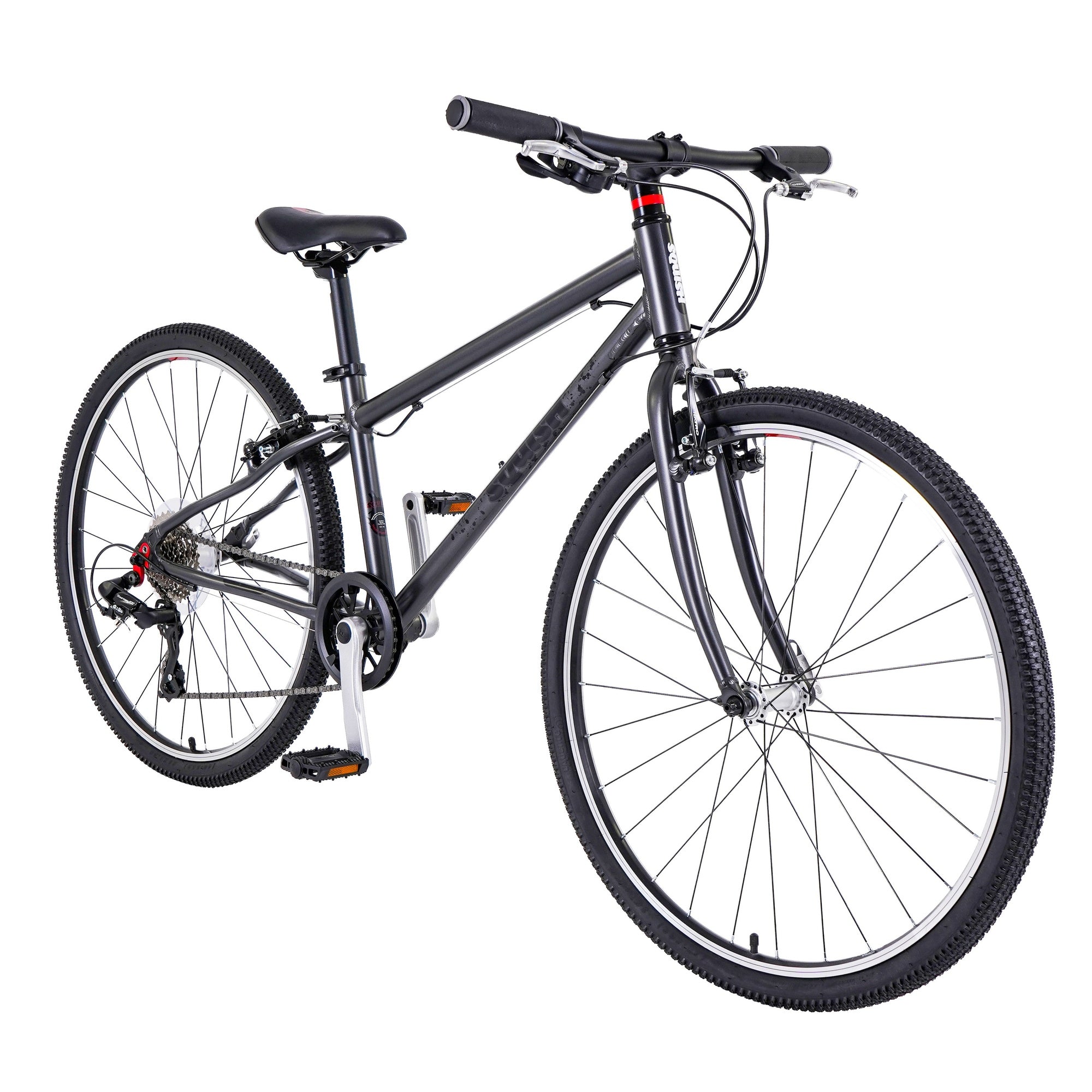 Lightweight Squish 26 kids bike in Grey angled view