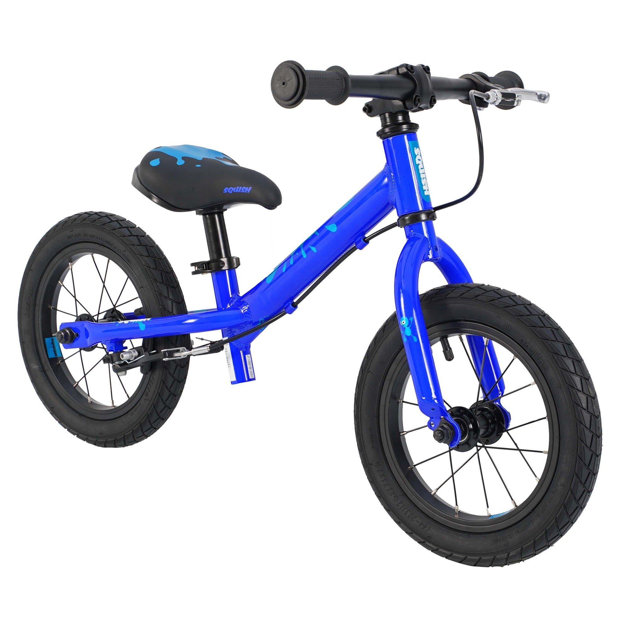 Lightweight Squish Balance 12 kids bike in Blue angled view