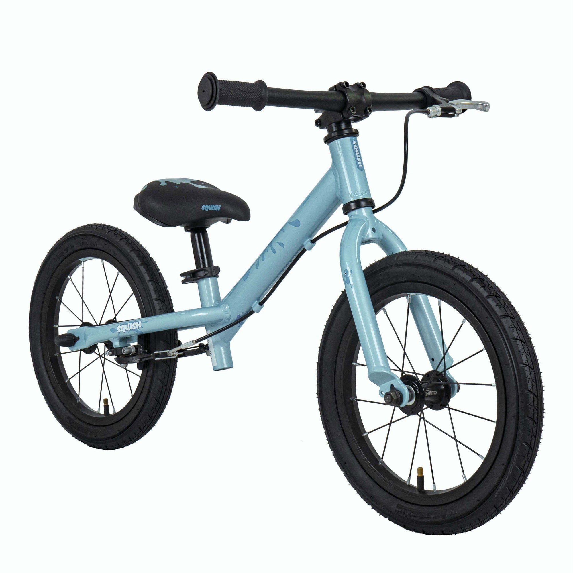 Lightweight Squish Balance 14 kids bike in Mint angled view